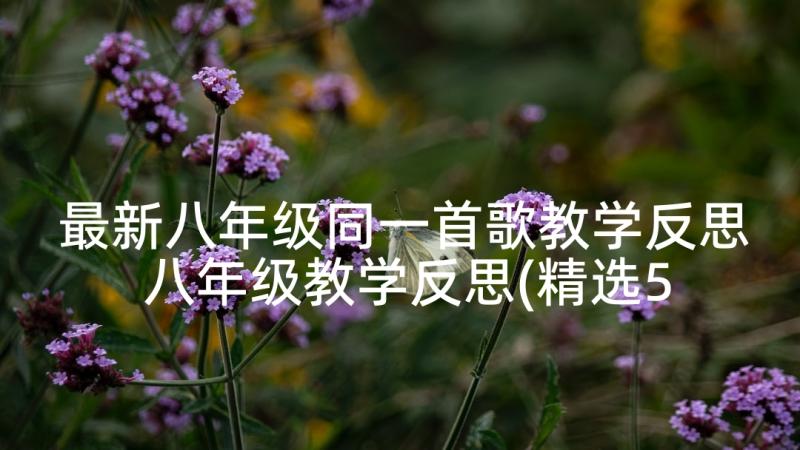 最新八年级同一首歌教学反思 八年级教学反思(精选5篇)