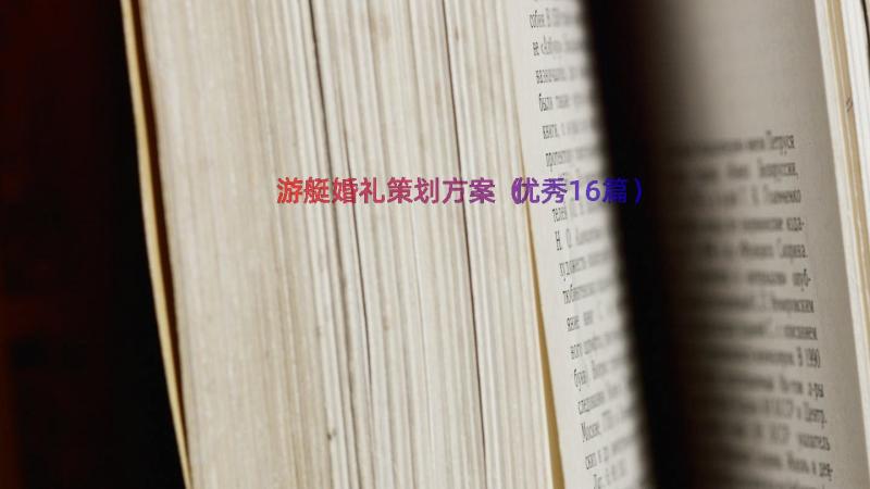 游艇婚礼策划方案（优秀16篇）