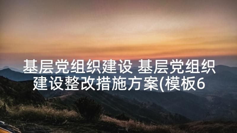 基层党组织建设 基层党组织建设整改措施方案(模板6篇)