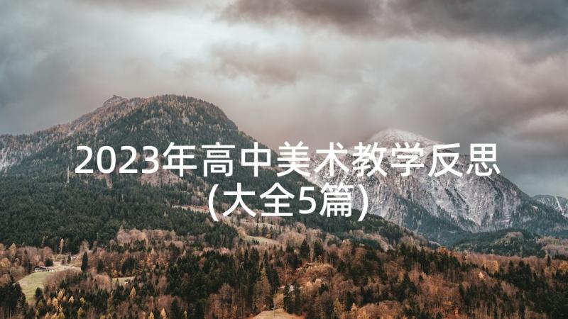 2023年高中美术教学反思(大全5篇)