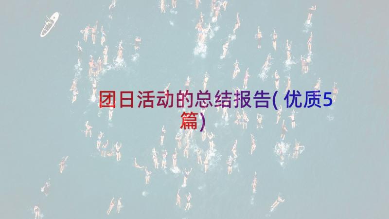 团日活动的总结报告(优质5篇)