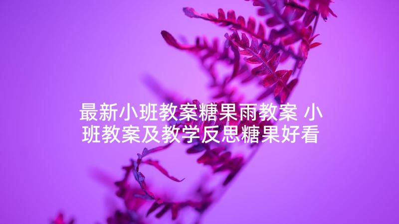 最新小班教案糖果雨教案 小班教案及教学反思糖果好看又好吃(优质9篇)