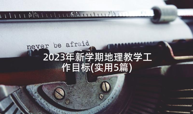 2023年新学期地理教学工作目标(实用5篇)