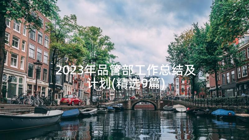 2023年品管部工作总结及计划(精选9篇)