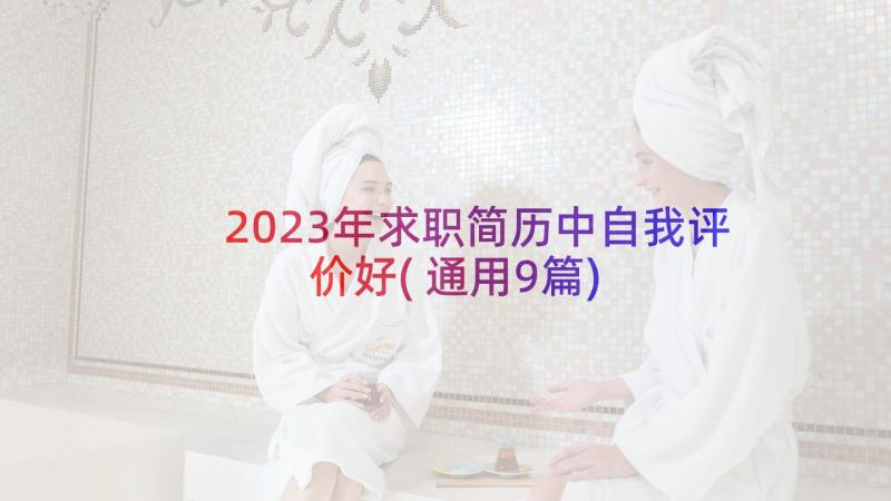 2023年求职简历中自我评价好(通用9篇)