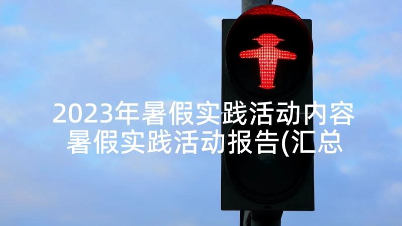 2023年暑假实践活动内容 暑假实践活动报告(汇总6篇)