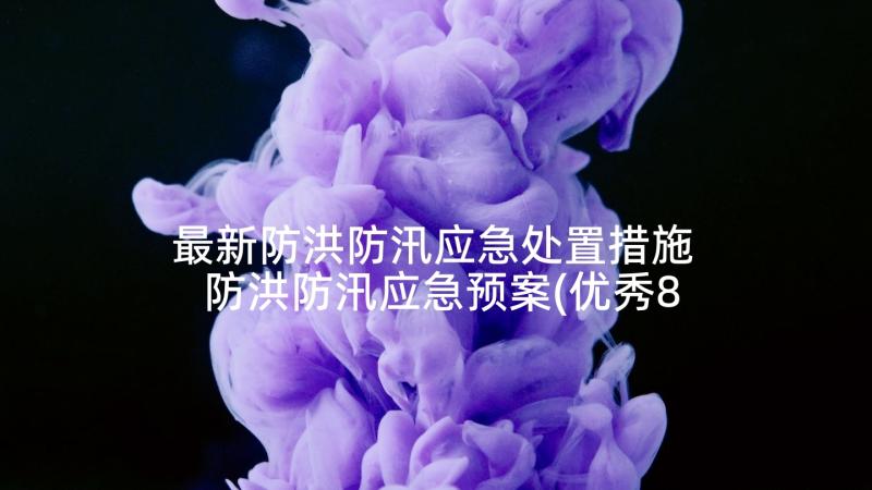 最新防洪防汛应急处置措施 防洪防汛应急预案(优秀8篇)