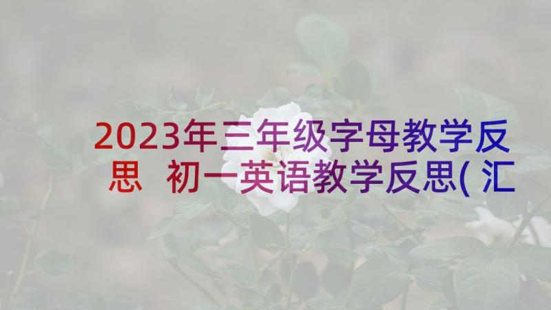 2023年三年级字母教学反思 初一英语教学反思(汇总6篇)