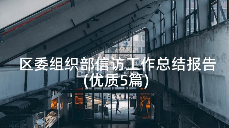 区委组织部信访工作总结报告(优质5篇)