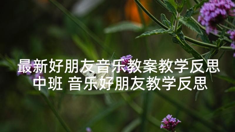 最新好朋友音乐教案教学反思中班 音乐好朋友教学反思(汇总5篇)