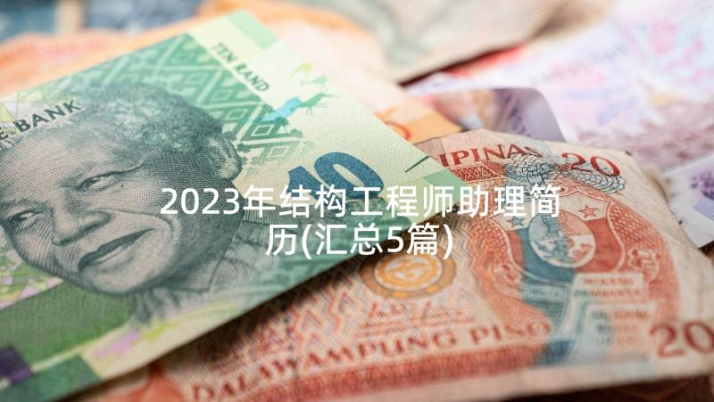 2023年结构工程师助理简历(汇总5篇)