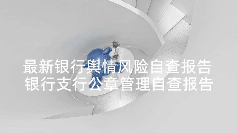 最新银行舆情风险自查报告 银行支行公章管理自查报告(大全5篇)