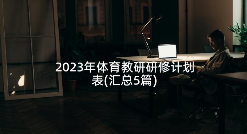 2023年体育教研研修计划表(汇总5篇)