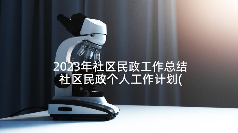 2023年社区民政工作总结 社区民政个人工作计划(通用10篇)