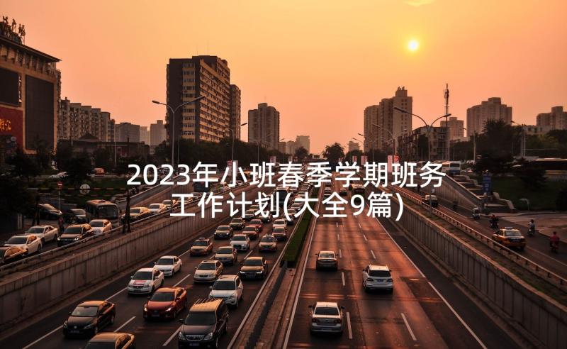 2023年小班春季学期班务工作计划(大全9篇)