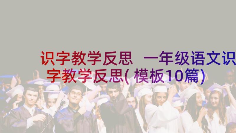 识字教学反思 一年级语文识字教学反思(模板10篇)