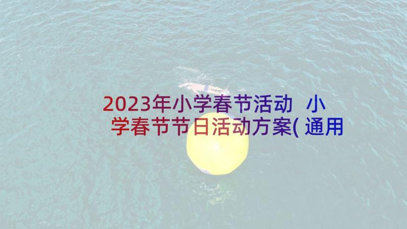 2023年小学春节活动 小学春节节日活动方案(通用5篇)