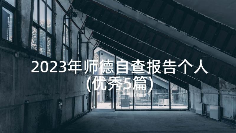 2023年师德自查报告个人(优秀5篇)