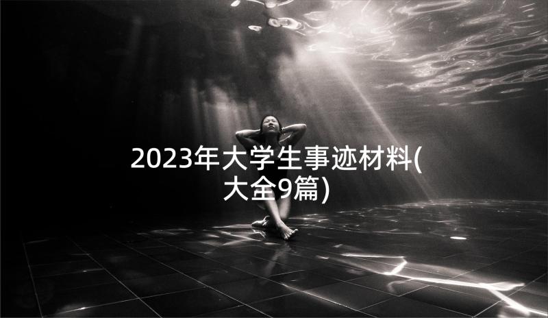 2023年大学生事迹材料(大全9篇)