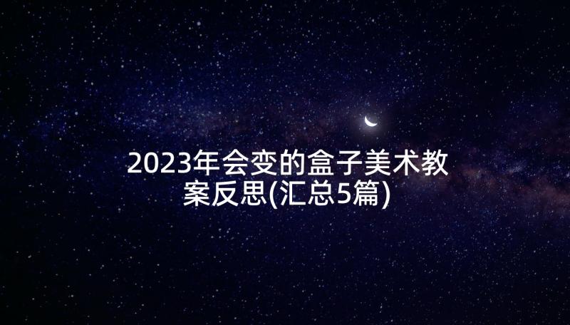 2023年会变的盒子美术教案反思(汇总5篇)