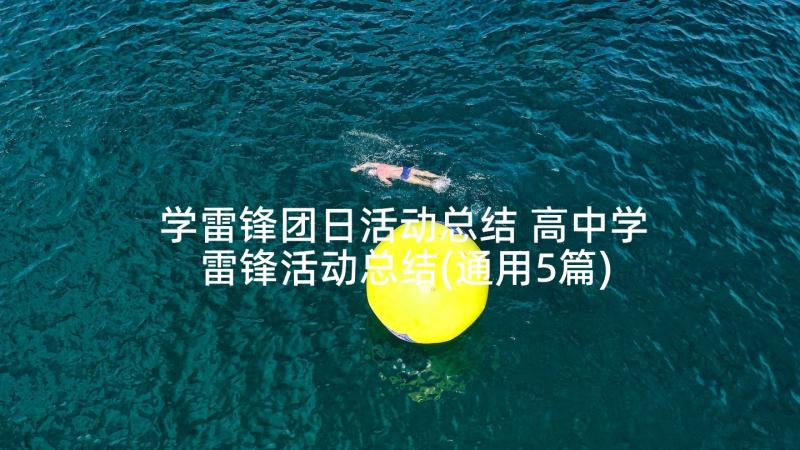 学雷锋团日活动总结 高中学雷锋活动总结(通用5篇)