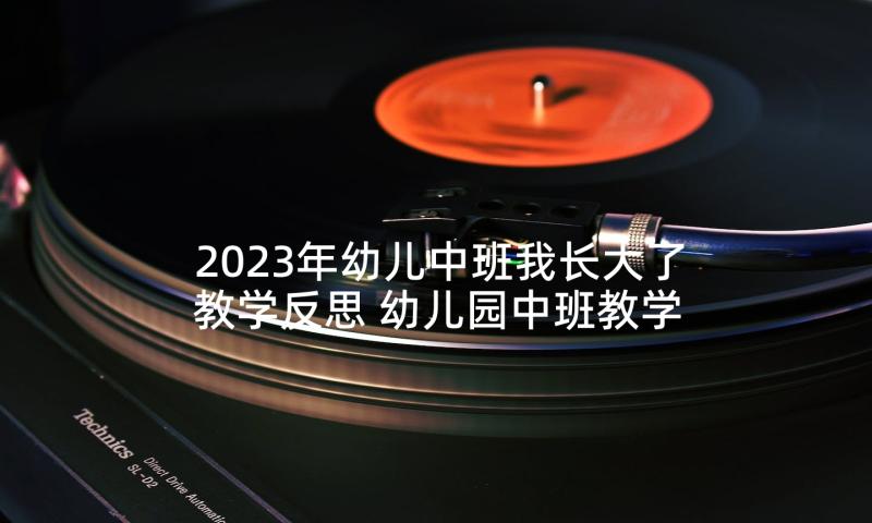 2023年幼儿中班我长大了教学反思 幼儿园中班教学反思(优质7篇)