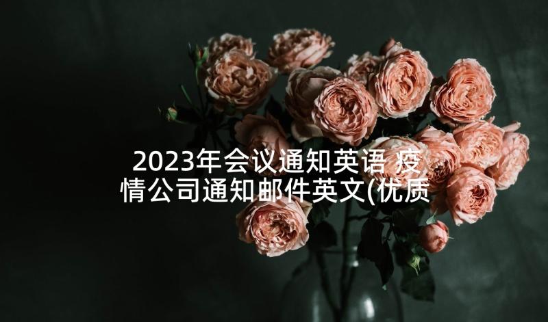 2023年会议通知英语 疫情公司通知邮件英文(优质5篇)