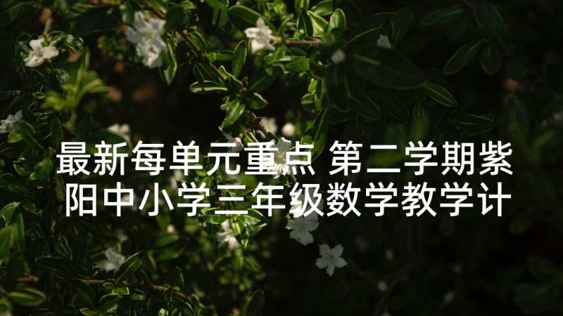 最新每单元重点 第二学期紫阳中小学三年级数学教学计划(汇总5篇)