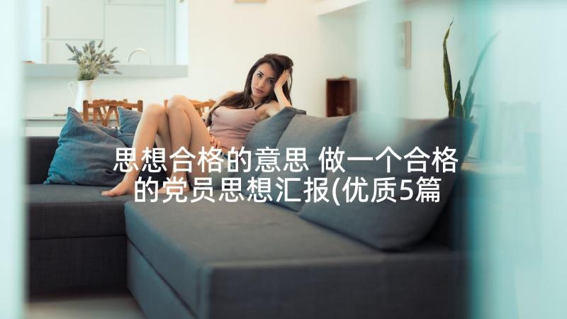 思想合格的意思 做一个合格的党员思想汇报(优质5篇)