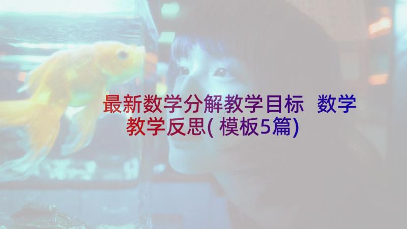 最新数学分解教学目标 数学教学反思(模板5篇)