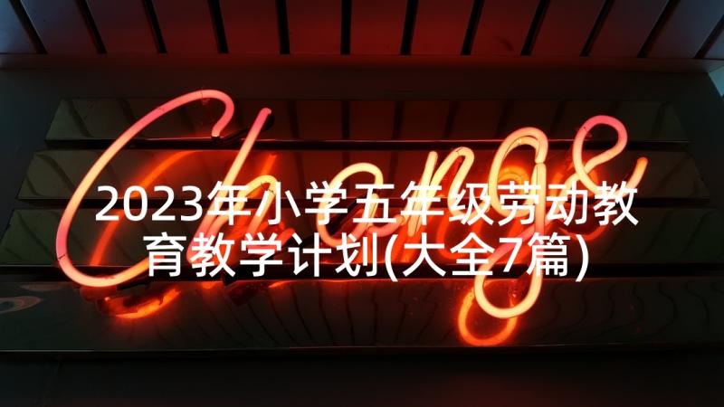 2023年小学五年级劳动教育教学计划(大全7篇)