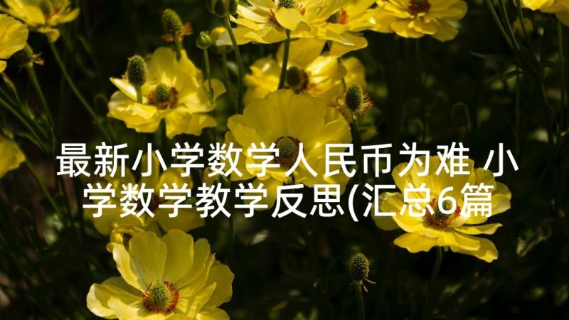 最新小学数学人民币为难 小学数学教学反思(汇总6篇)