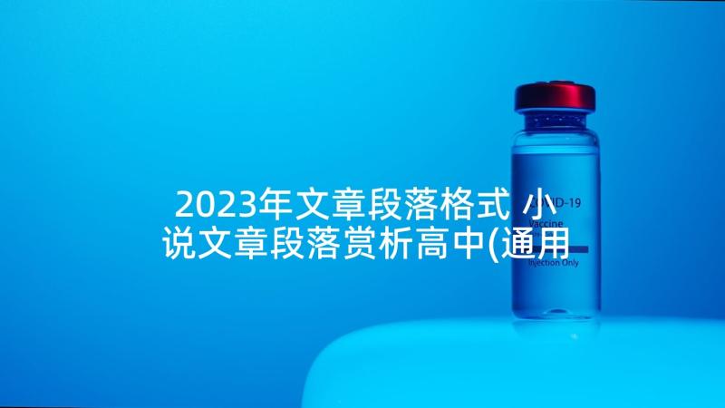 2023年文章段落格式 小说文章段落赏析高中(通用5篇)