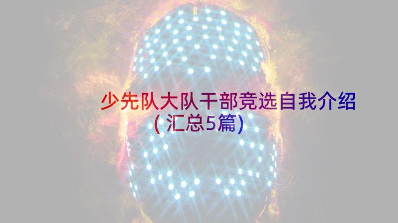 少先队大队干部竞选自我介绍(汇总5篇)