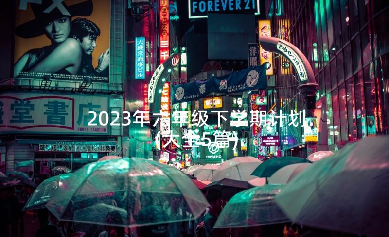 2023年六年级下学期计划(大全5篇)