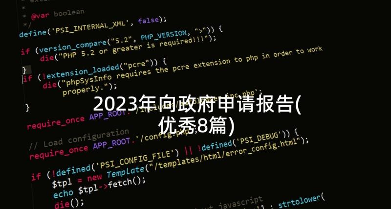 2023年向政府申请报告(优秀8篇)