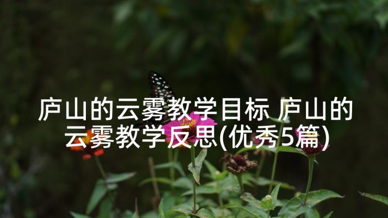 庐山的云雾教学目标 庐山的云雾教学反思(优秀5篇)