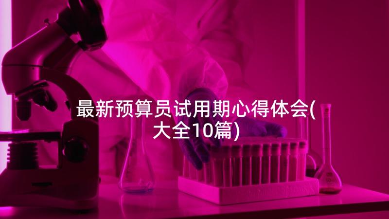 最新预算员试用期心得体会(大全10篇)