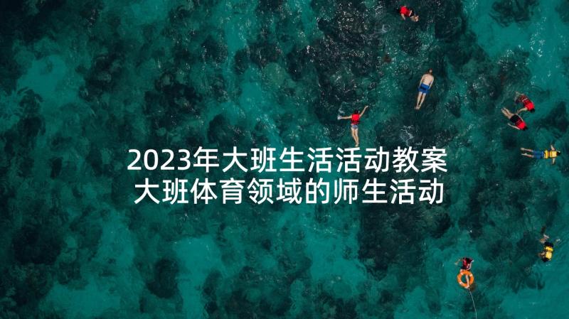 2023年大班生活活动教案 大班体育领域的师生活动教案(大全7篇)