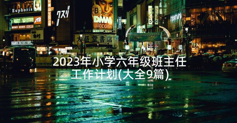 2023年小学六年级班主任工作计划(大全9篇)