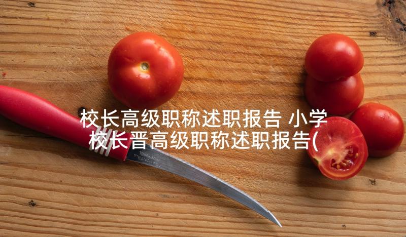 校长高级职称述职报告 小学校长晋高级职称述职报告(大全5篇)