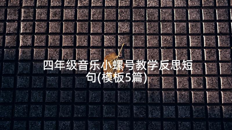 四年级音乐小螺号教学反思短句(模板5篇)