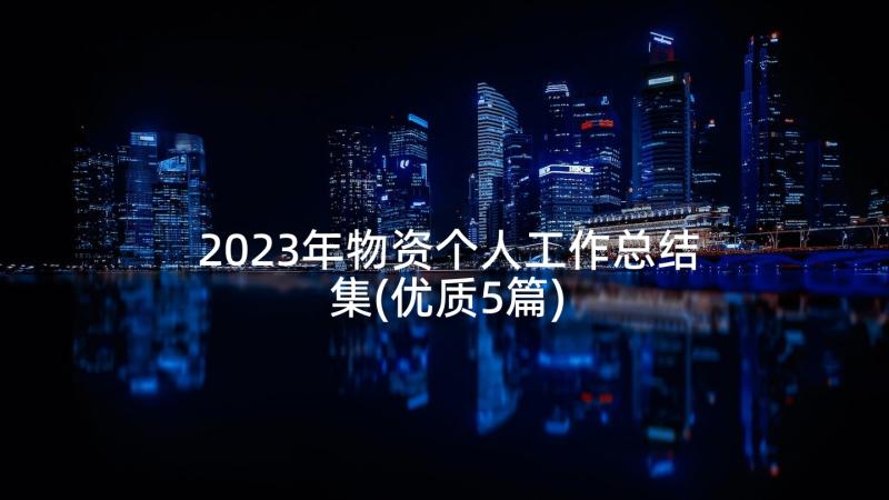 2023年物资个人工作总结集(优质5篇)