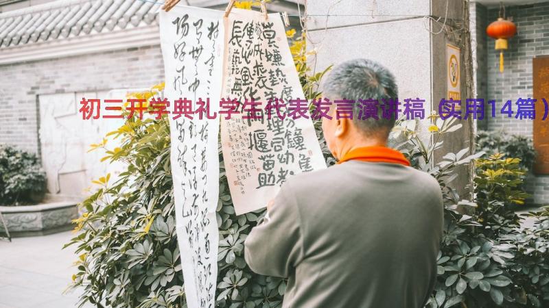 初三开学典礼学生代表发言演讲稿（实用14篇）