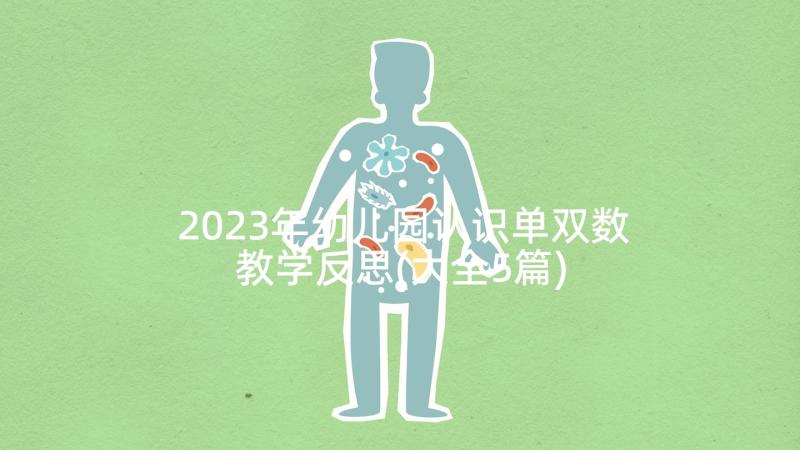 2023年幼儿园认识单双数教学反思(大全5篇)