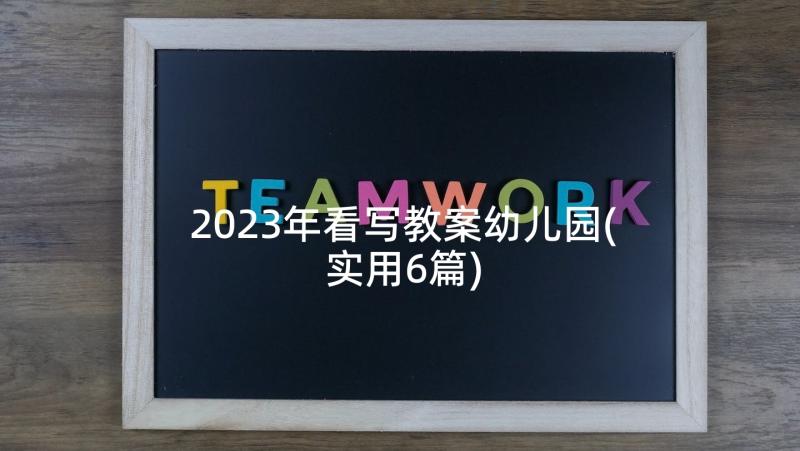 2023年看写教案幼儿园(实用6篇)