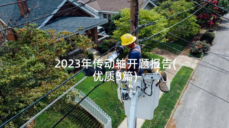 2023年传动轴开题报告(优质5篇)