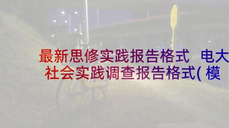 最新思修实践报告格式 电大社会实践调查报告格式(模板8篇)