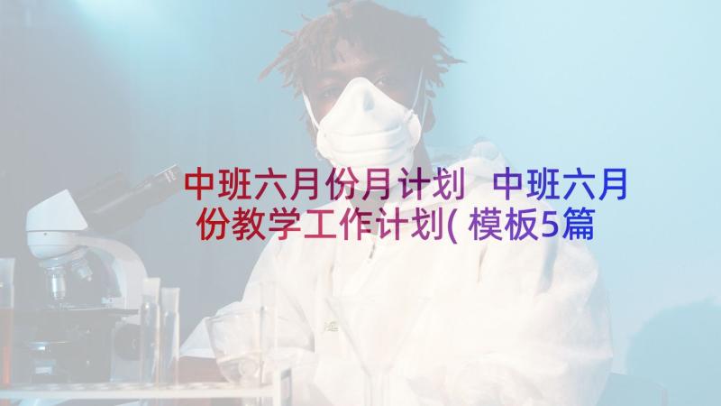 中班六月份月计划 中班六月份教学工作计划(模板5篇)