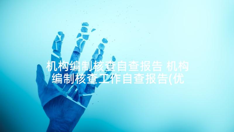 机构编制核查自查报告 机构编制核查工作自查报告(优秀5篇)